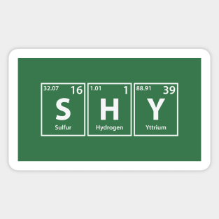 Shy (S-H-Y) Periodic Elements Spelling Sticker